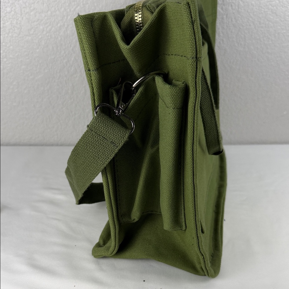 Canvas Tote Bag for Women Crossbody Work Bag Army Green - Picture 9 of 11